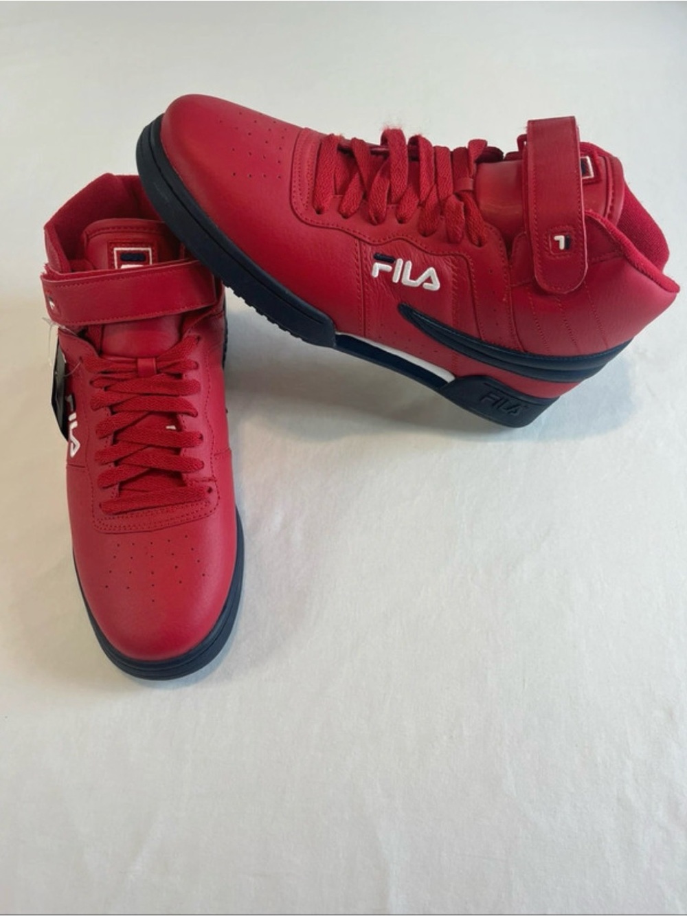 FILA Red and Navy High-Top Sneakers